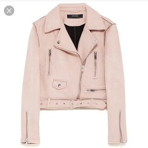 NWOT Zara Faux Suede Moto Jacket